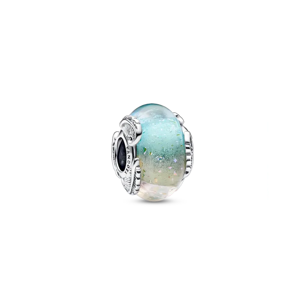 Multicolour Murano Glass & Curved Feather Charm