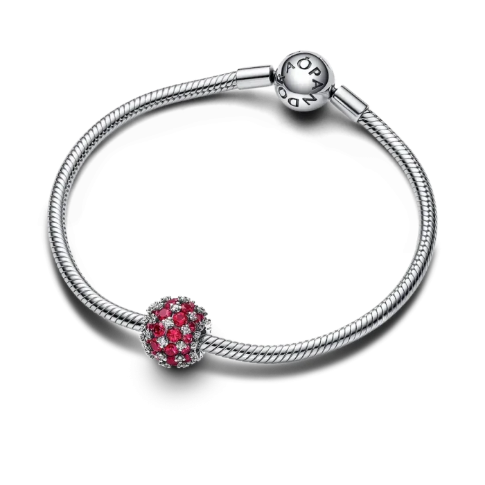 Sparkling Pavé Round Pink Charm - Image 4