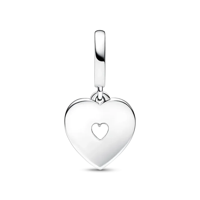 Pearlescent White Heart Double Dangle Charm - Image 5
