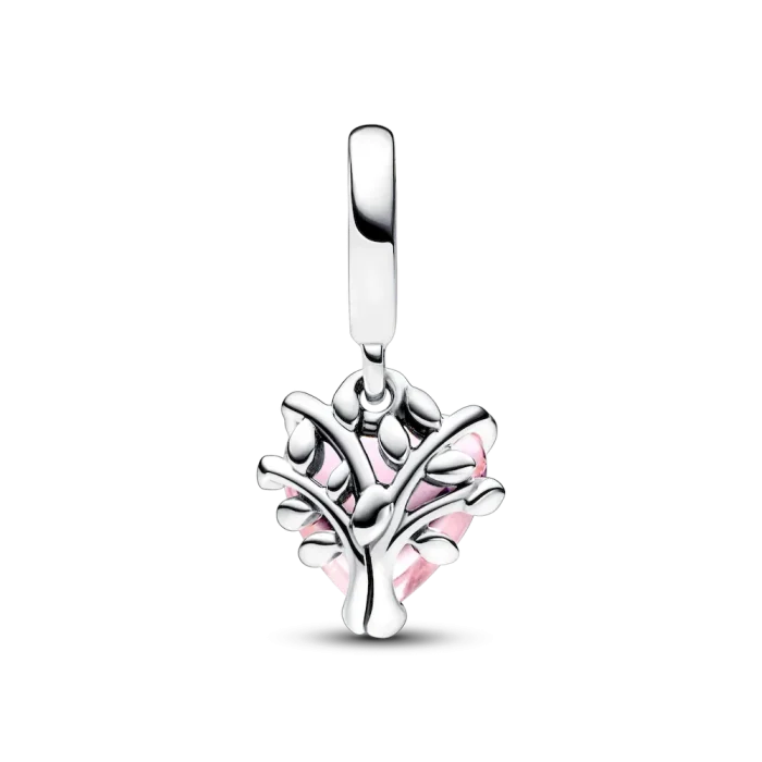 Pink Family Tree & Heart Dangle Charm - Image 5