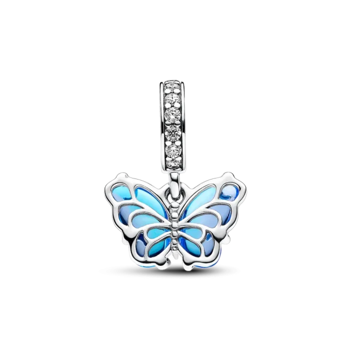 Blue Murano Glass Butterfly Dangle Charm - Image 5