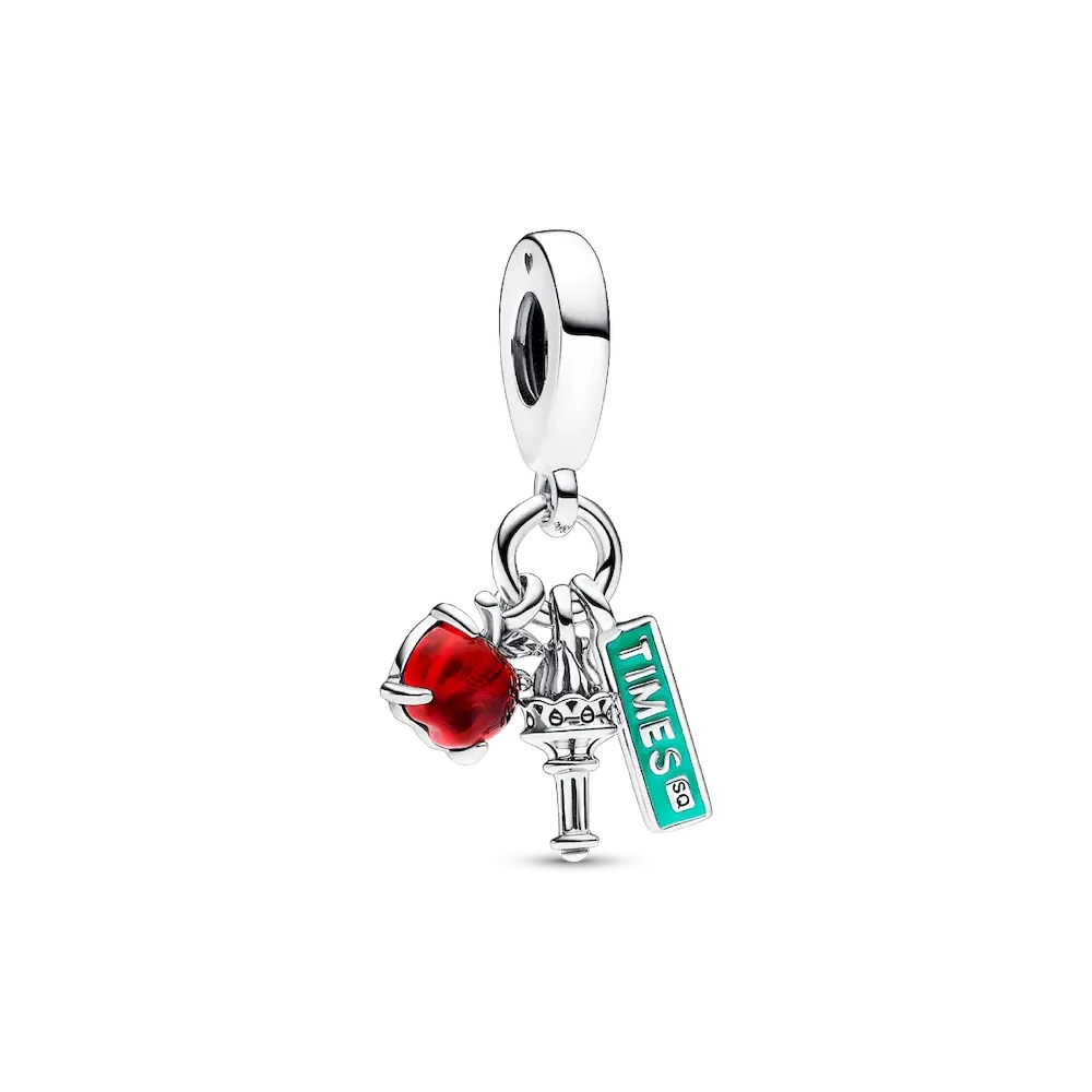 792718C01_RGB.webp NYC Apple, Torch and Street Sign Triple Dangle Charm - Image 1