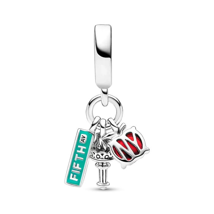 NYC Apple, Torch and Street Sign Triple Dangle Charm - Image 5