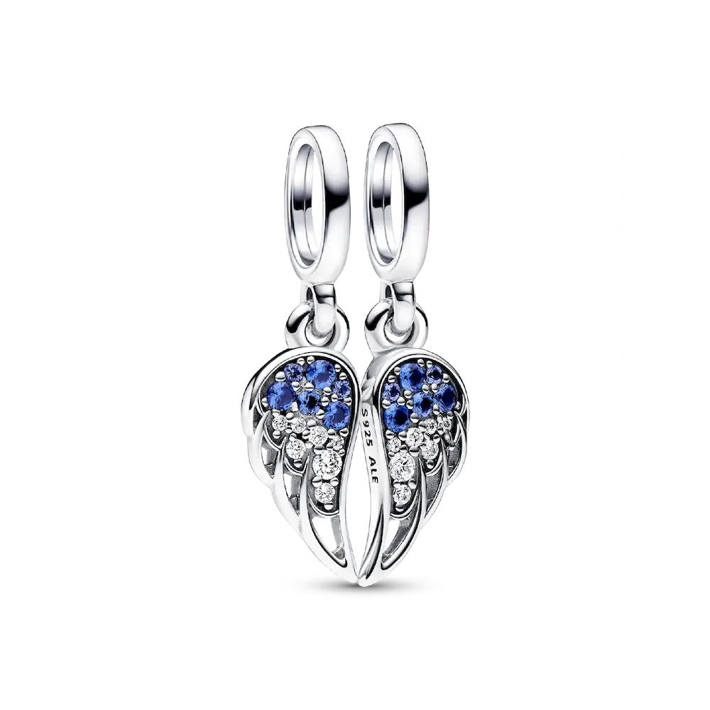 Sparkling Splitable Angel Wings Dangle Charm