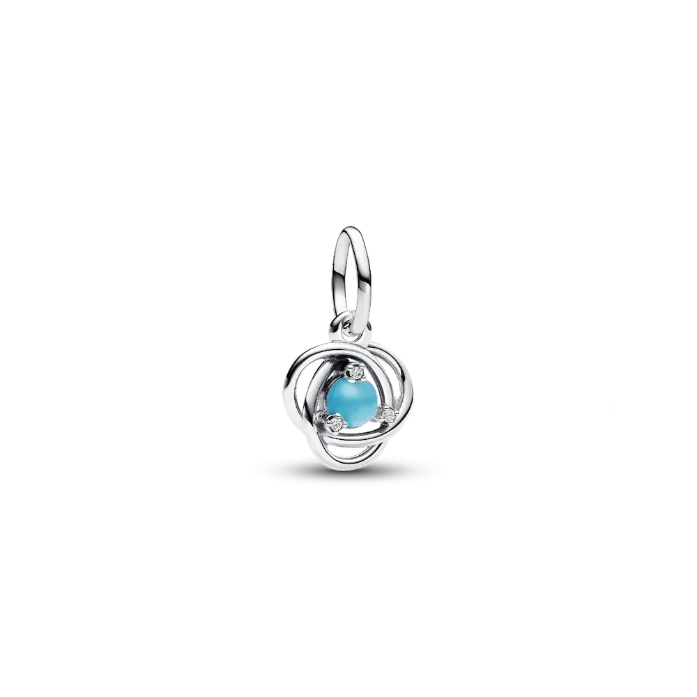 Turquoise Blue Eternity Circle Dangle Charm