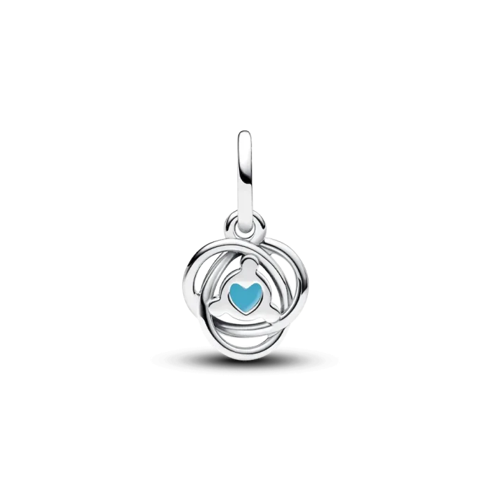 Turquoise Blue Eternity Circle Dangle Charm - Image 5