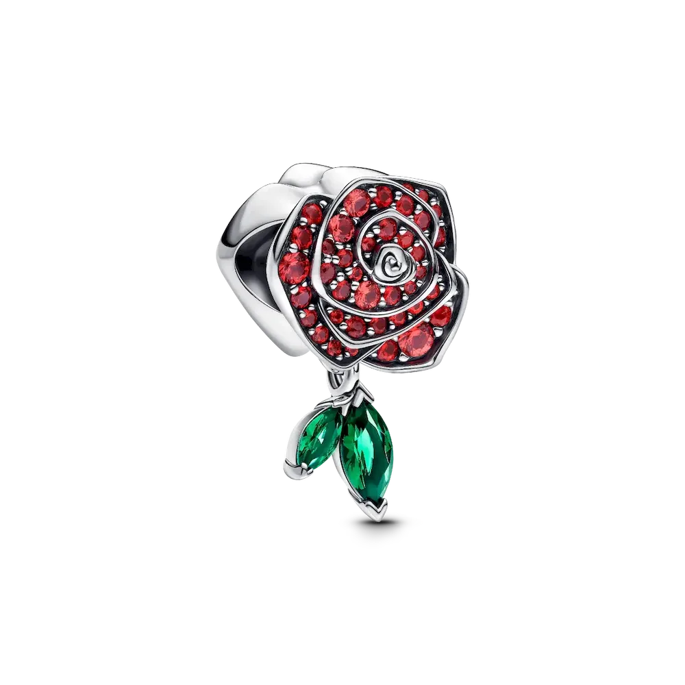 Sparkling Rose in Bloom Charm