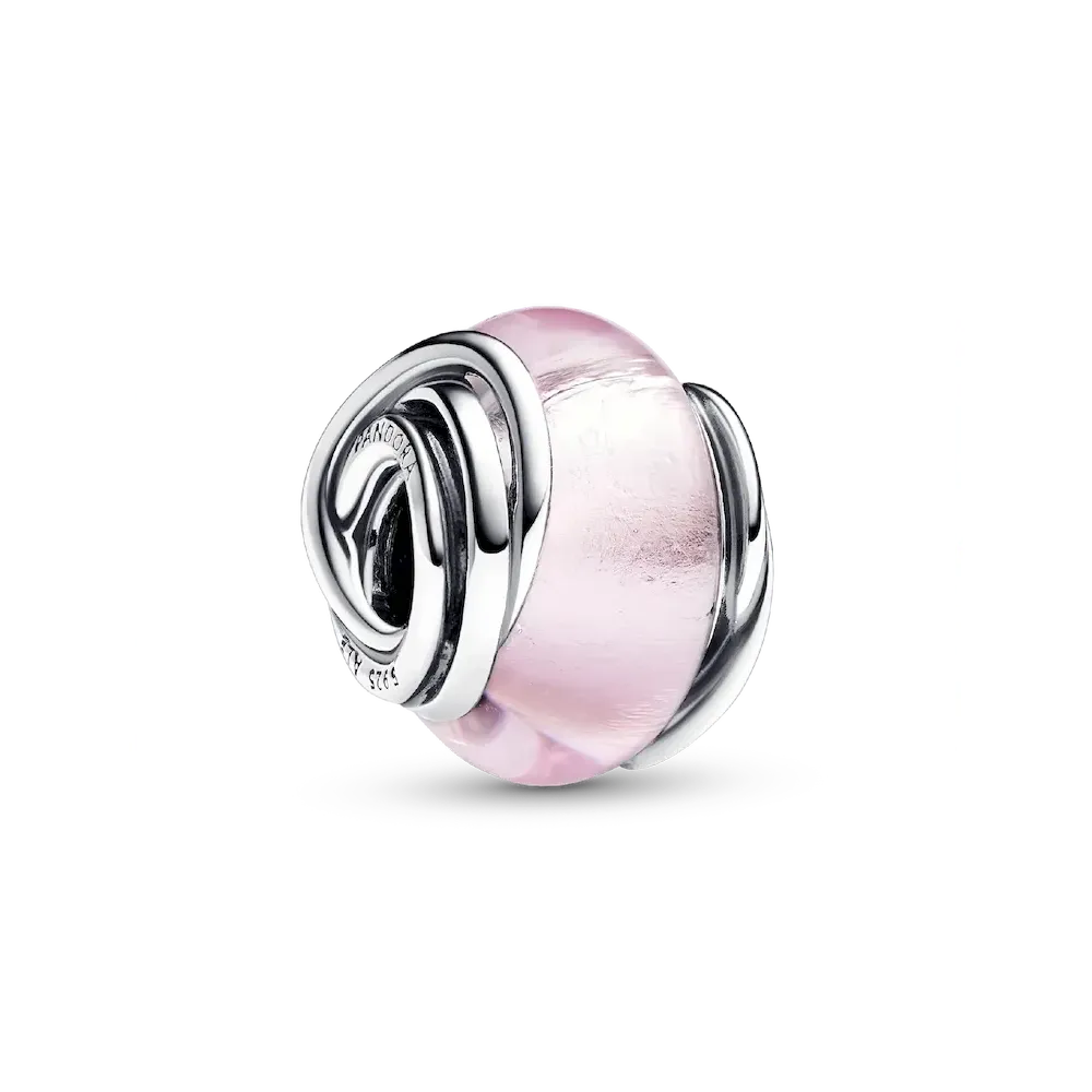 Encircled Pink Murano Glass Charm