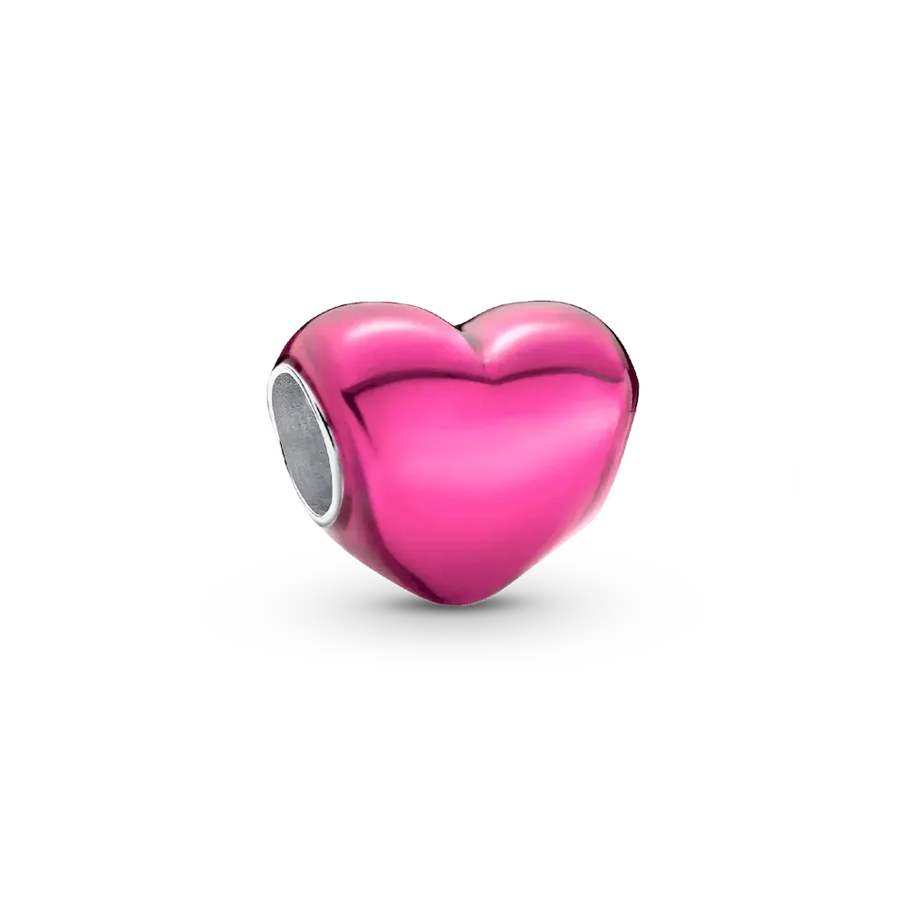 Metallic Pink Heart Charm