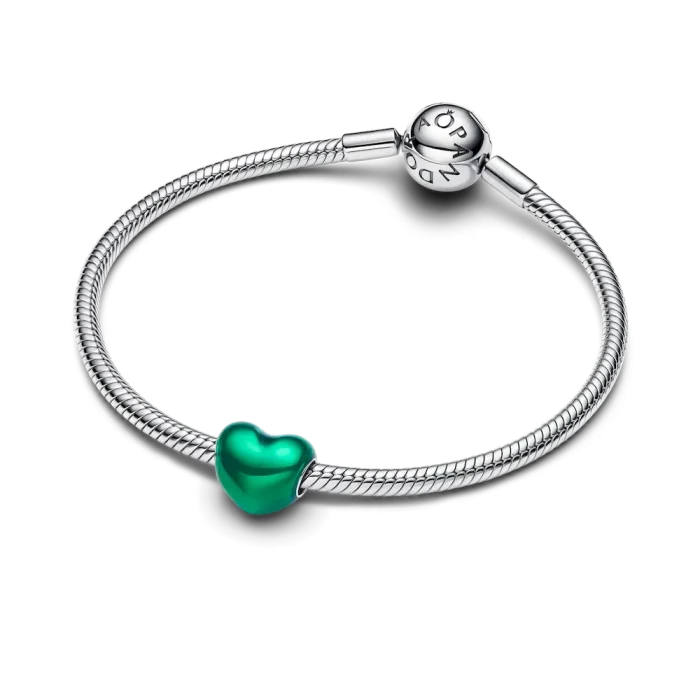 Metallic Green Heart Charm - Image 6
