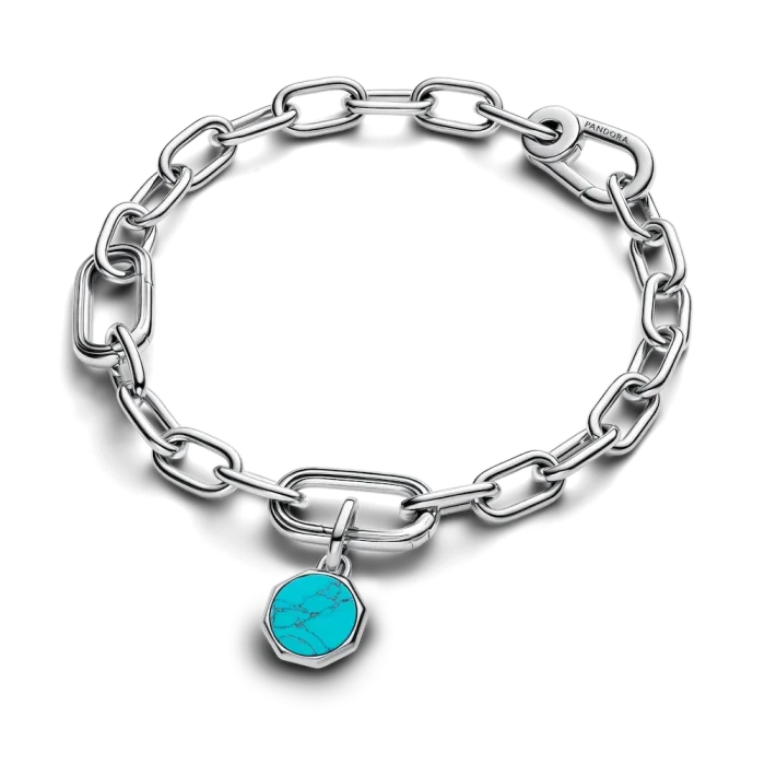 Turquoise-colored Engravable Mini Medallion Charm - Image 8