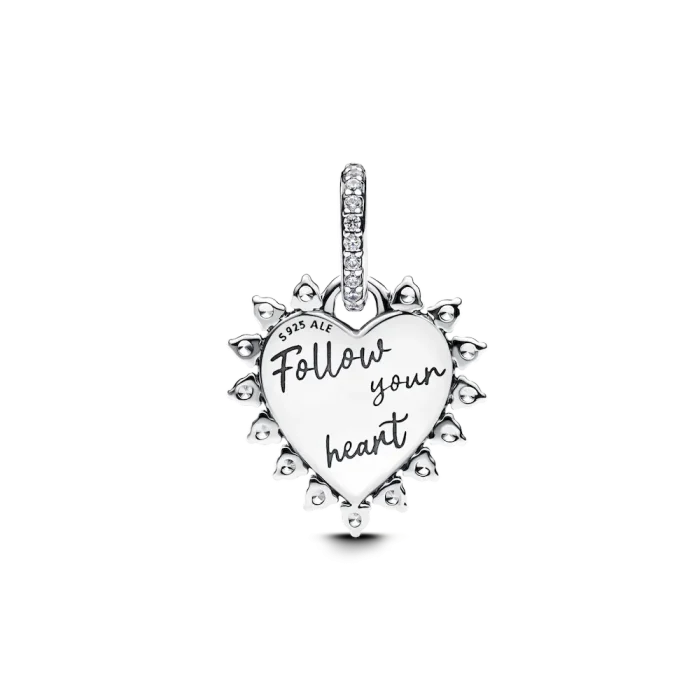 Spinnable Arrow Heart Charm Necklace - Image 7