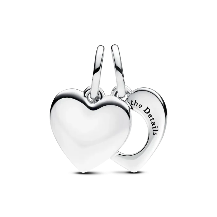 Engravable Double Heart Charm Bracelet Set - Image 18