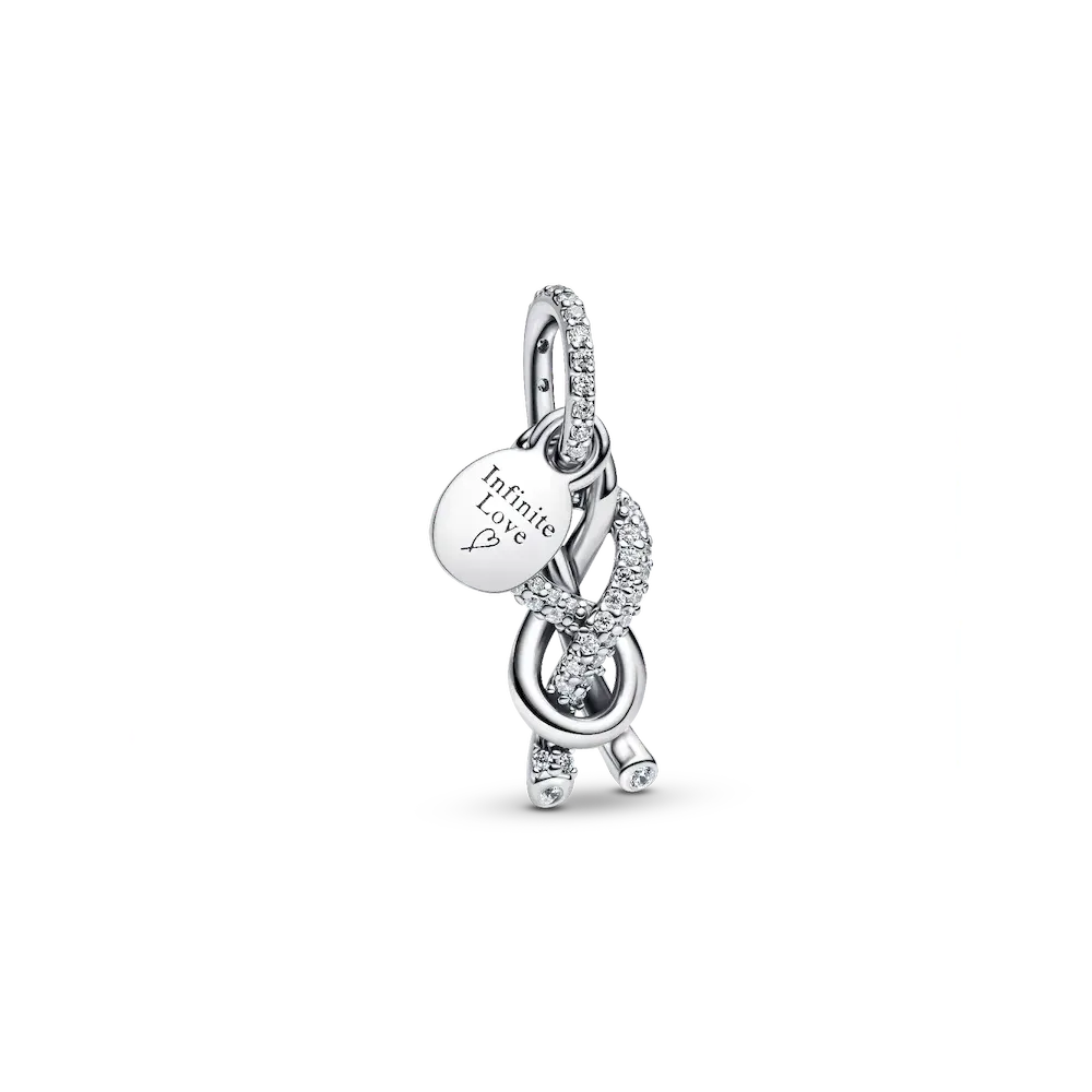 Pavé Infinity Knot Dangle Charm