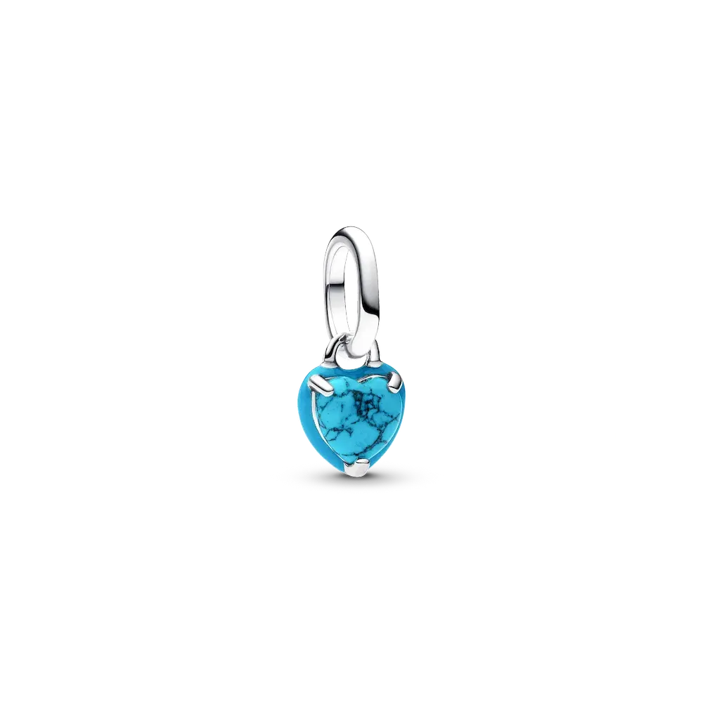 Turquoise-colored Heart Mini Dangle Charm