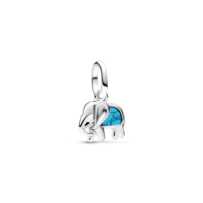 Turquoise Elephant and Heart Charm Bracelet - Image 3