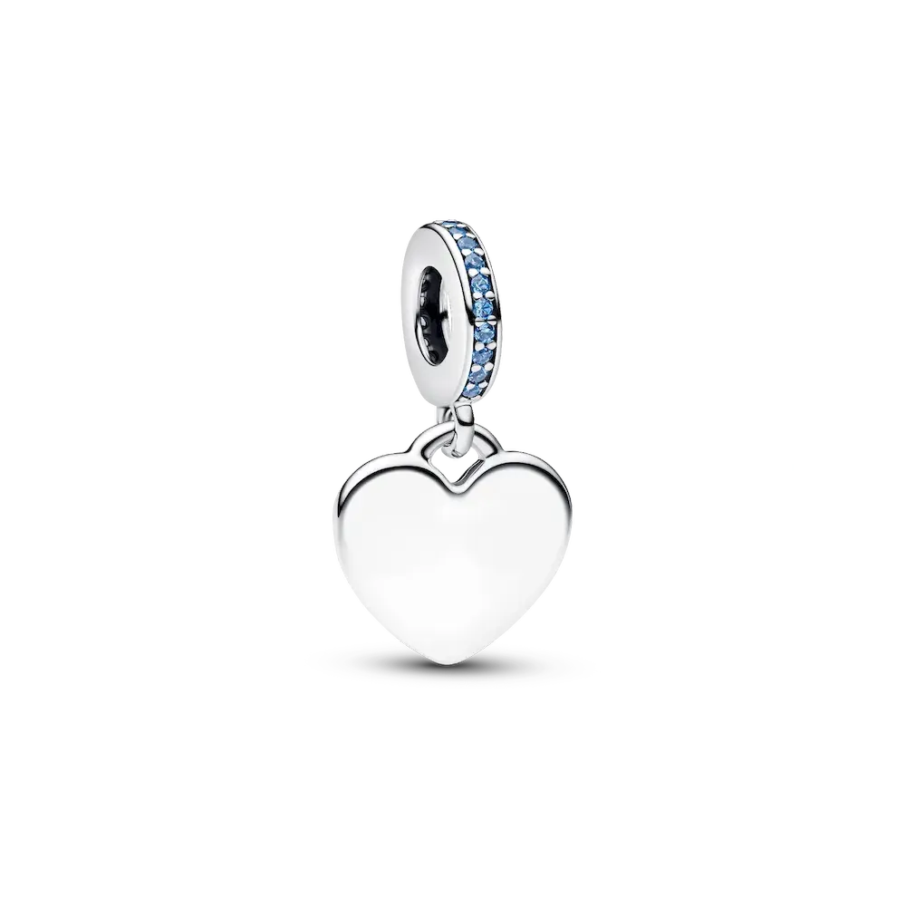 Heart Blue Stone Dangle Charm