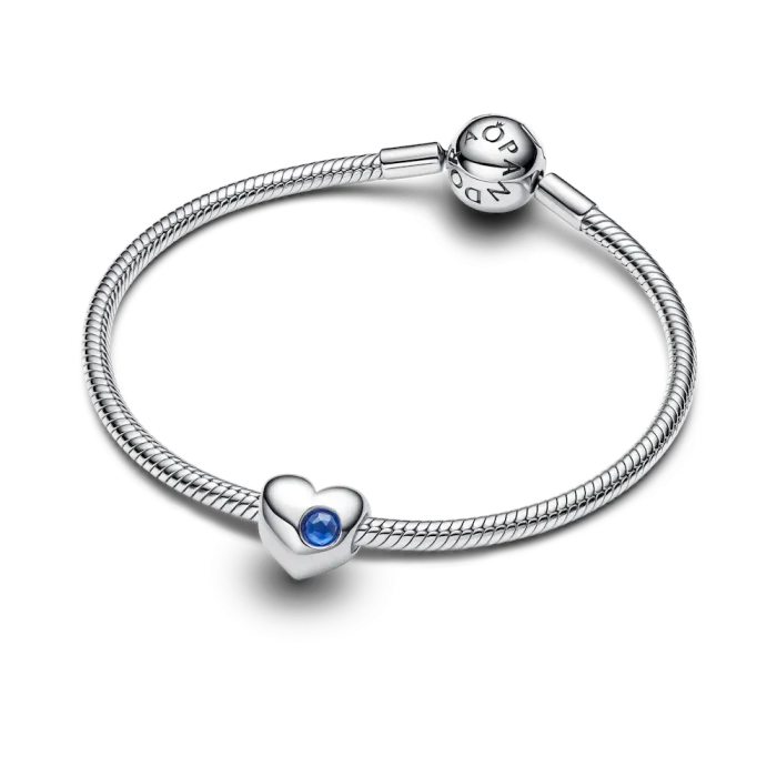 Engravable Blue Stone Heart Charm - Image 6