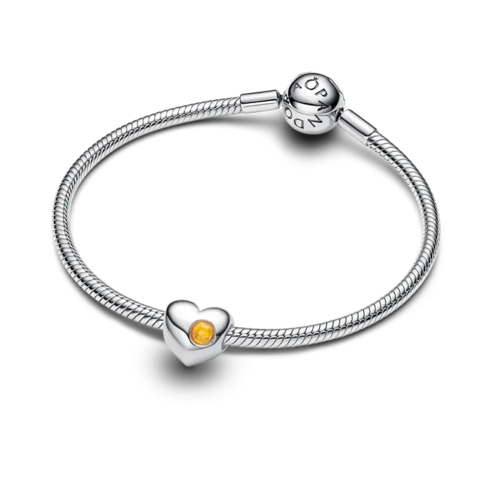 Engravable Honey Stone Heart Charm - Image 5