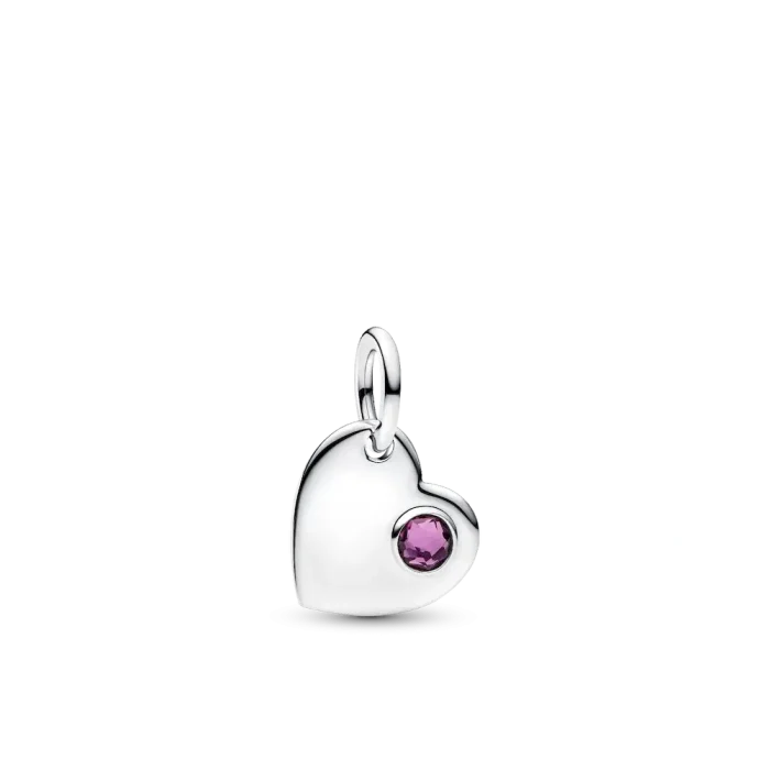 February Birthstone Heart Pendant Necklace - Image 2