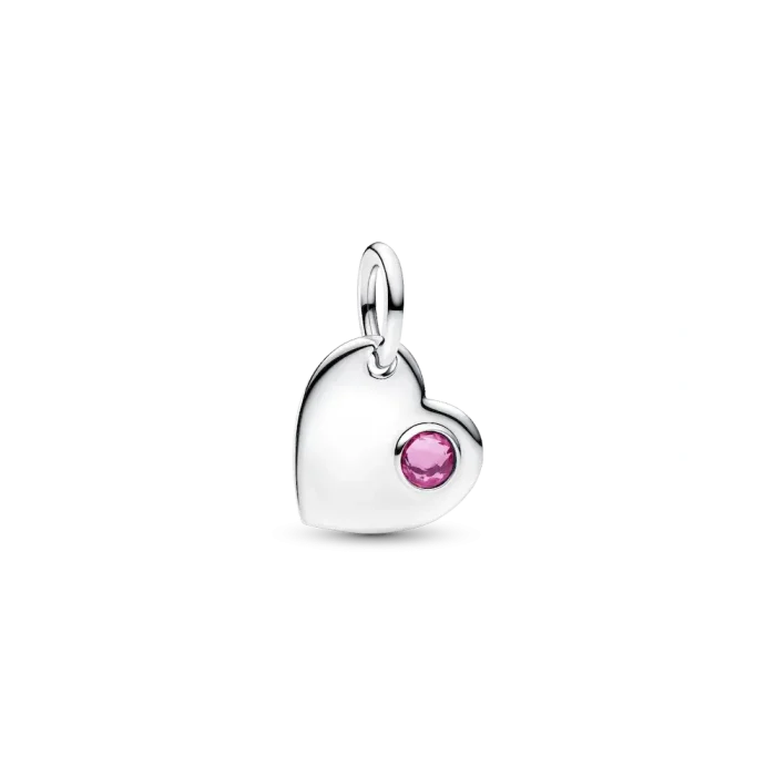 October Birthstone Heart Pendant Necklace - Image 2