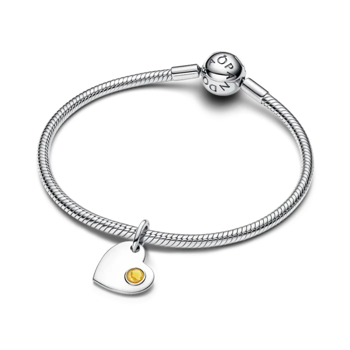 November Honey Stone Heart Dangle Charm - Image 5