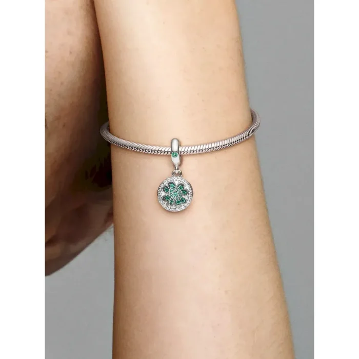 Lucky Four Leaf Clover Dangle Charm - Image 2