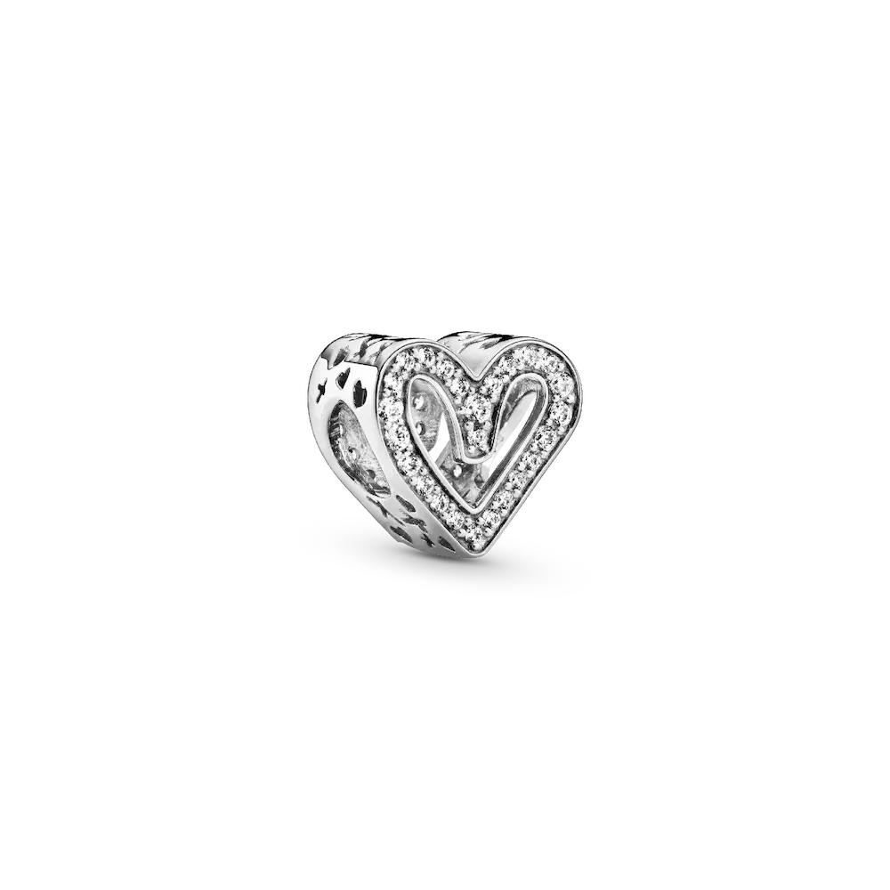 Sparkling Freehand Heart Charm