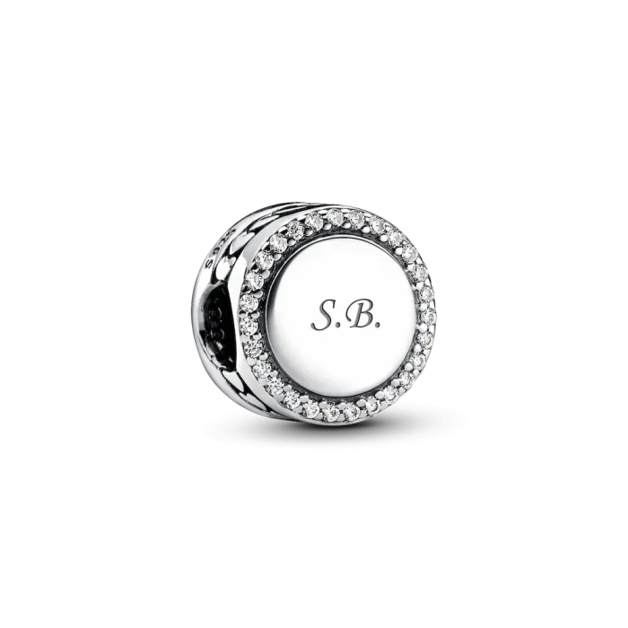 Engravable Sparkling Button Charm - Image 4