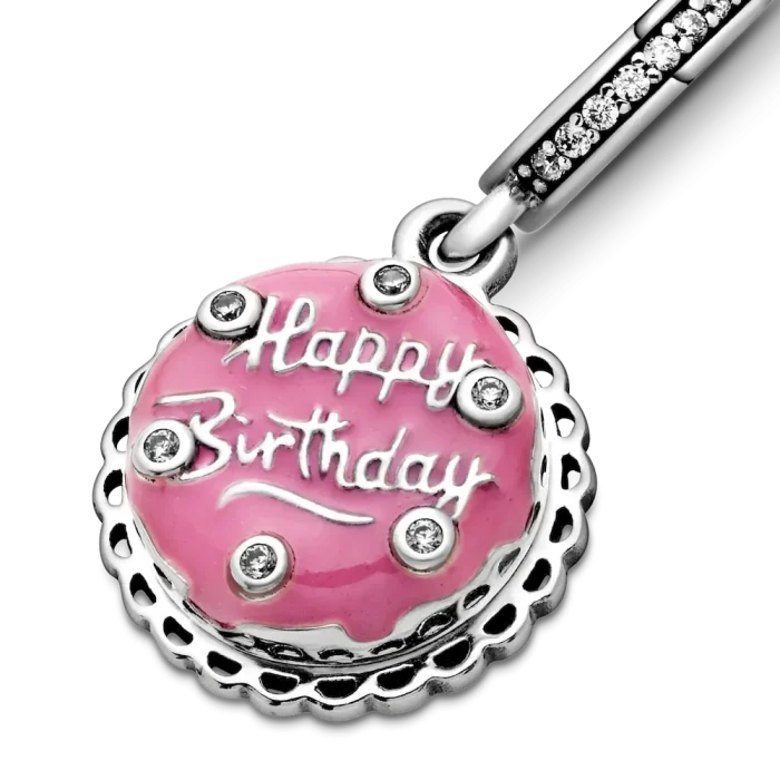 Pink Birthday Cake Dangle Charm - Image 5
