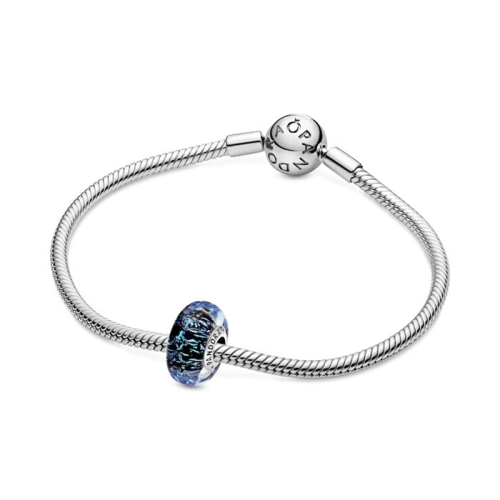 Wavy Dark Blue Murano Glass Ocean Charm - Image 7