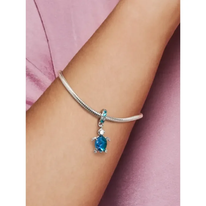 Murano Glass Sea Turtle Dangle Charm - Image 2