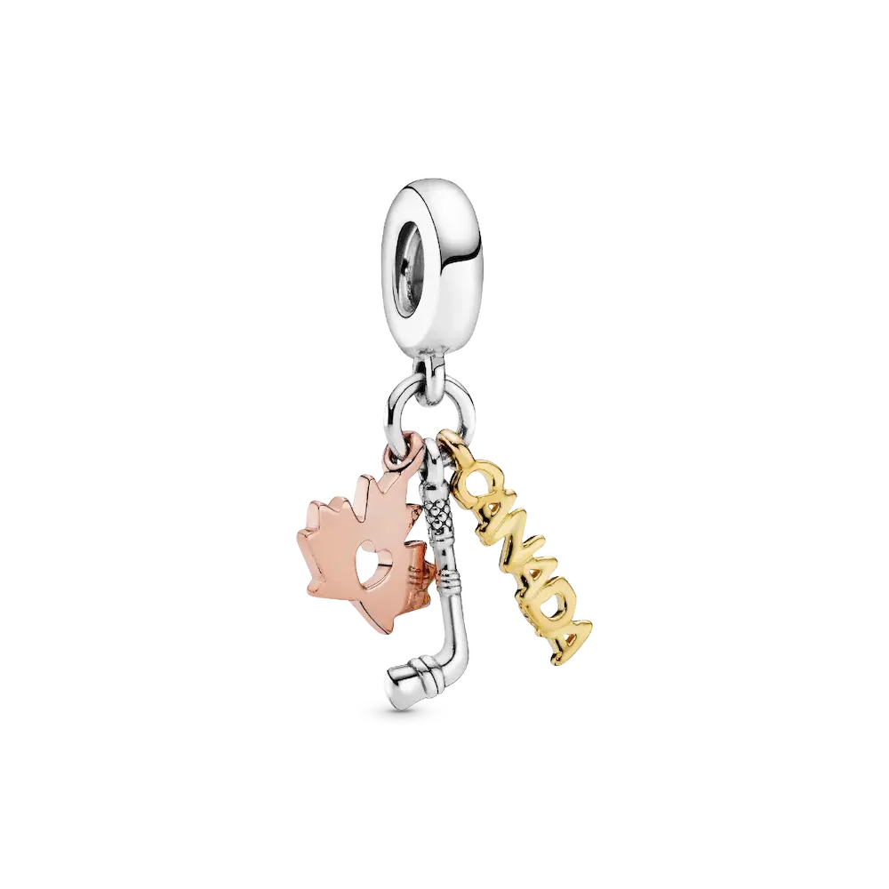 798996C00_RGB.webp Canada, Maple Leaf & Hockey Stick Dangle Charm - Image 1