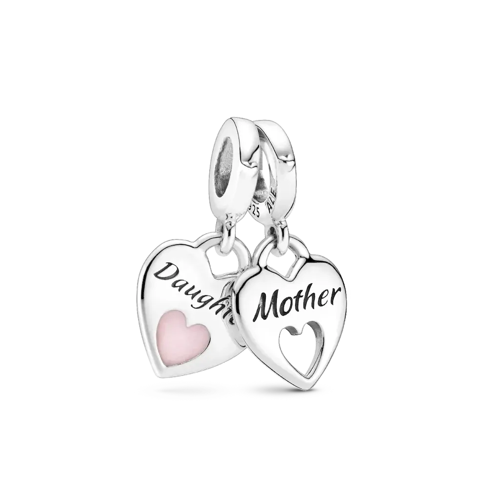 Double Heart Split Dangle Charm