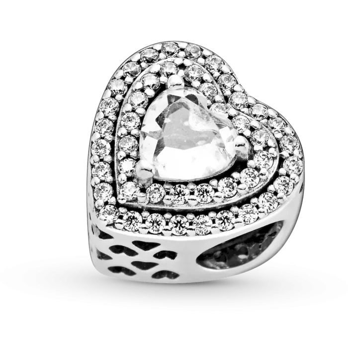 Sparkling Leveled Hearts Charm - Image 4