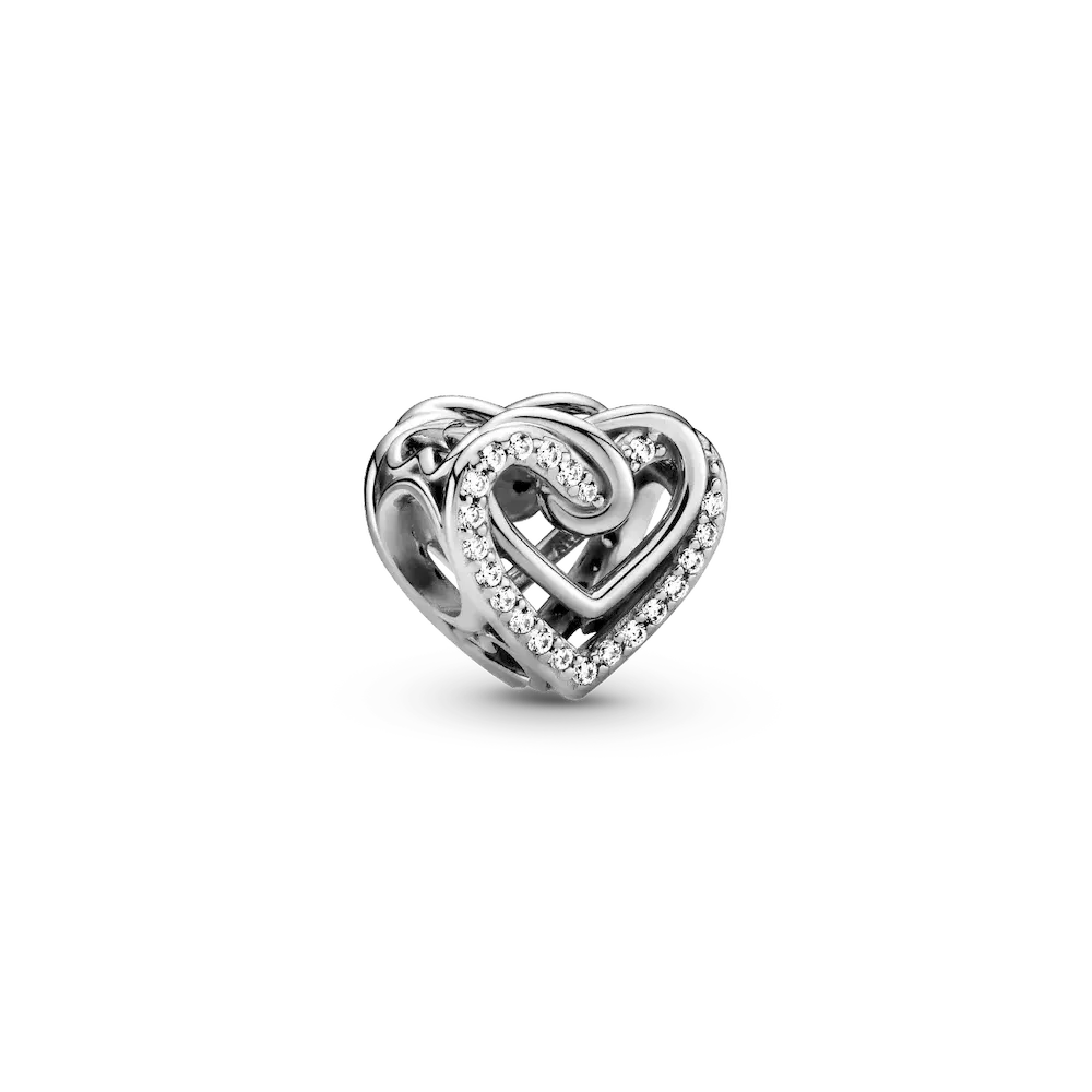 Sparkling Entwined Hearts Charm