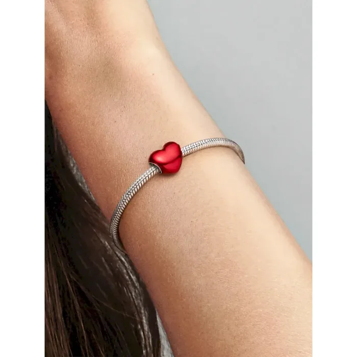 Metallic Red Heart Charm - Image 2