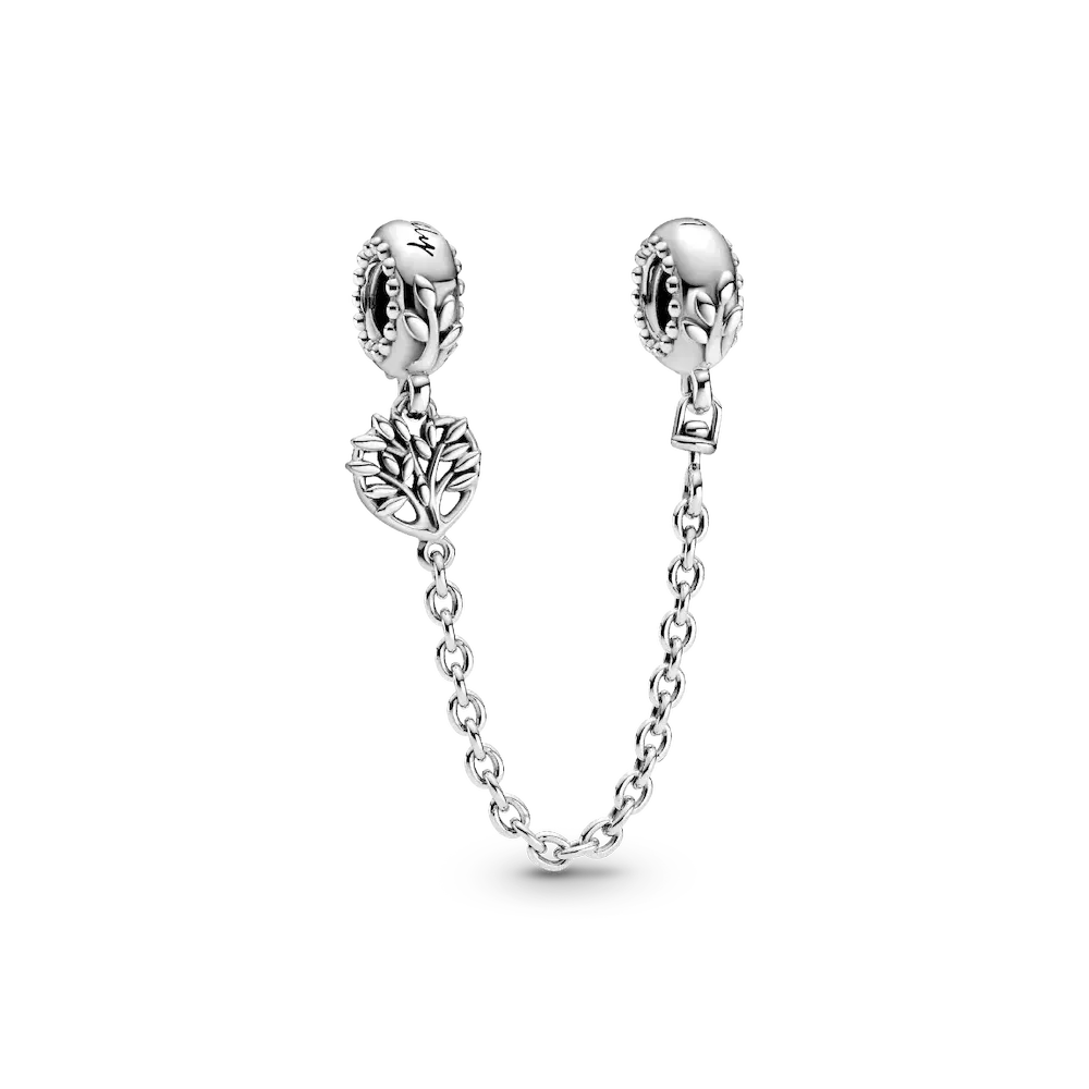 Heart Family Tree Safety Chain Charm