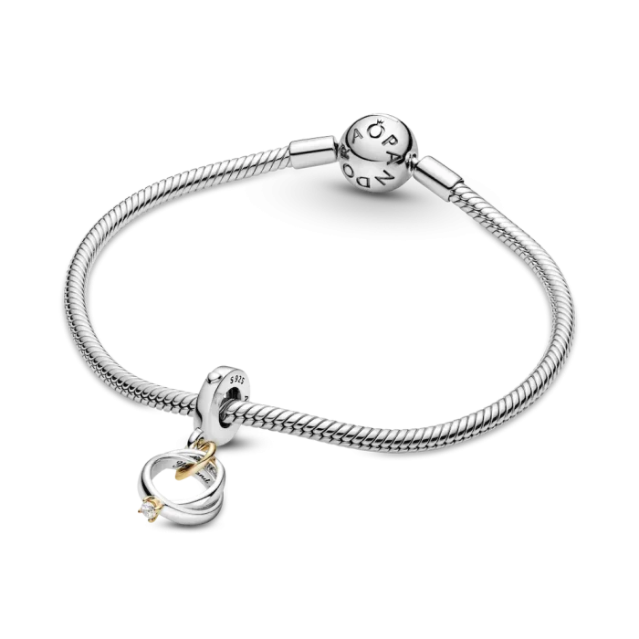 Two-tone Wedding Rings Dangle Charm - Image 5