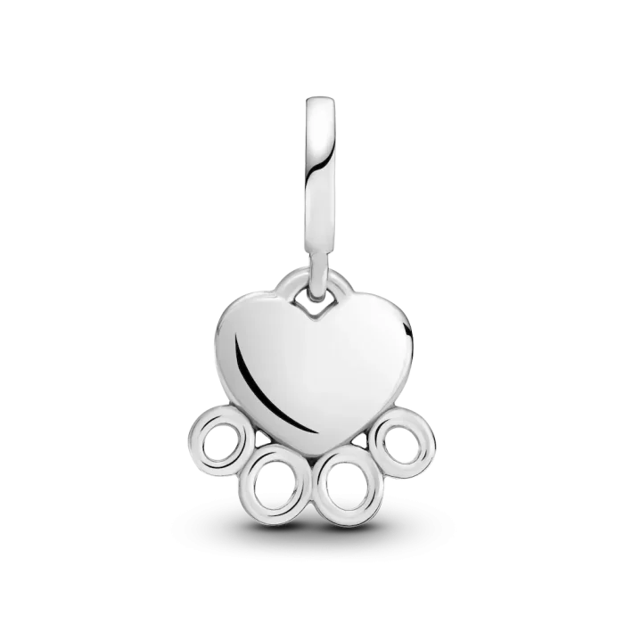 Hearts & Paw Print Dangle Charm - Image 3