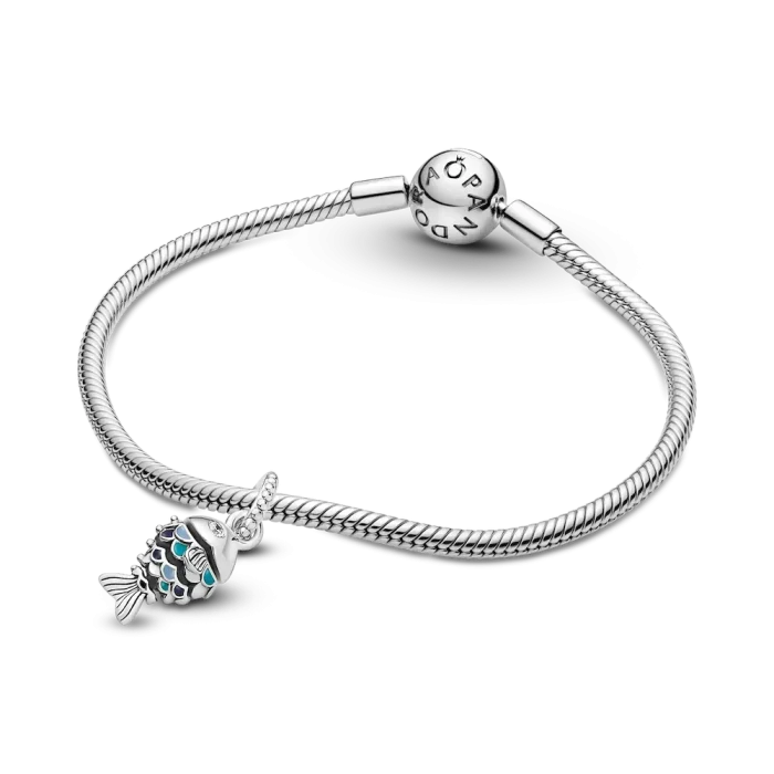 Blue Scaled Fish Dangle Charm - Image 4