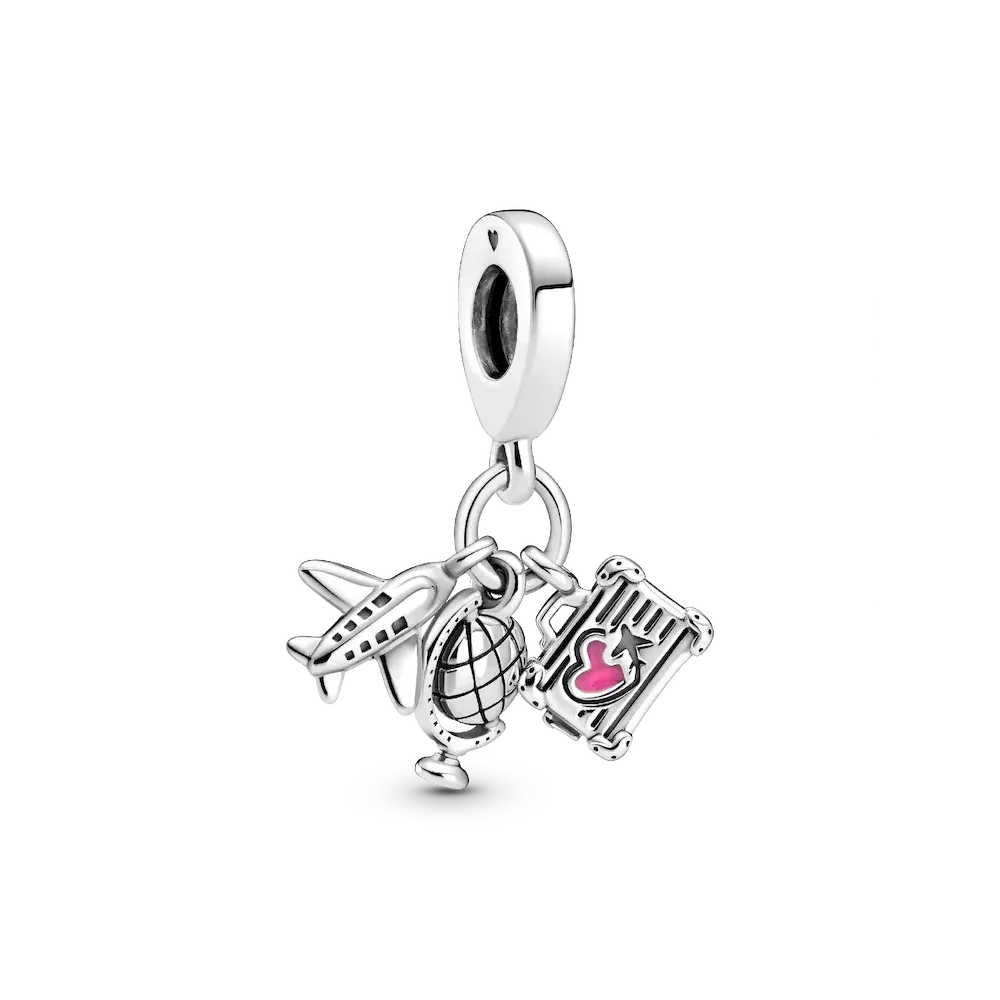 799435C01_RGB.webp Airplane, Globe & Suitcase Dangle Charm - Image 1