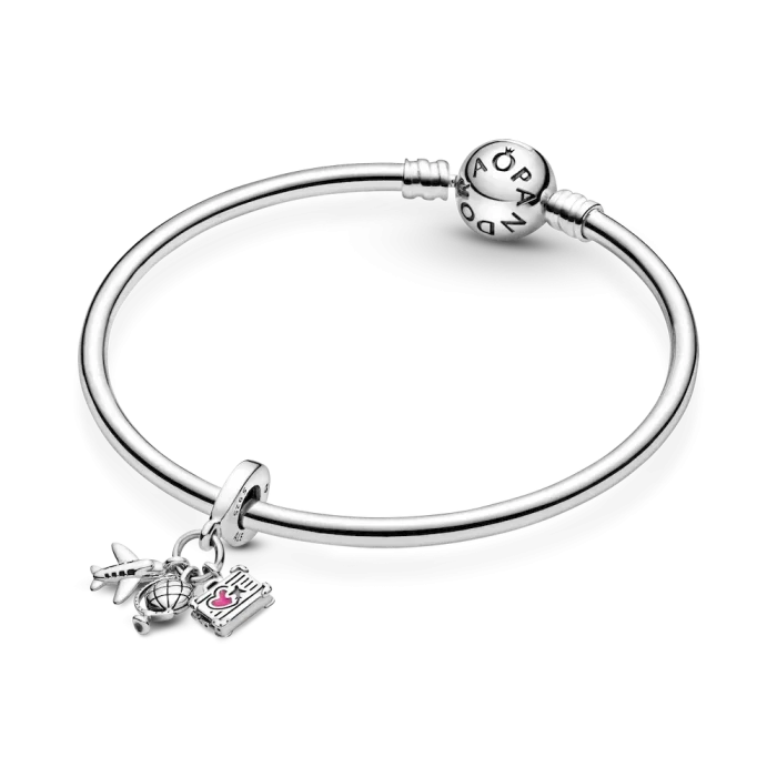 Airplane, Globe & Suitcase Dangle Charm - Image 5