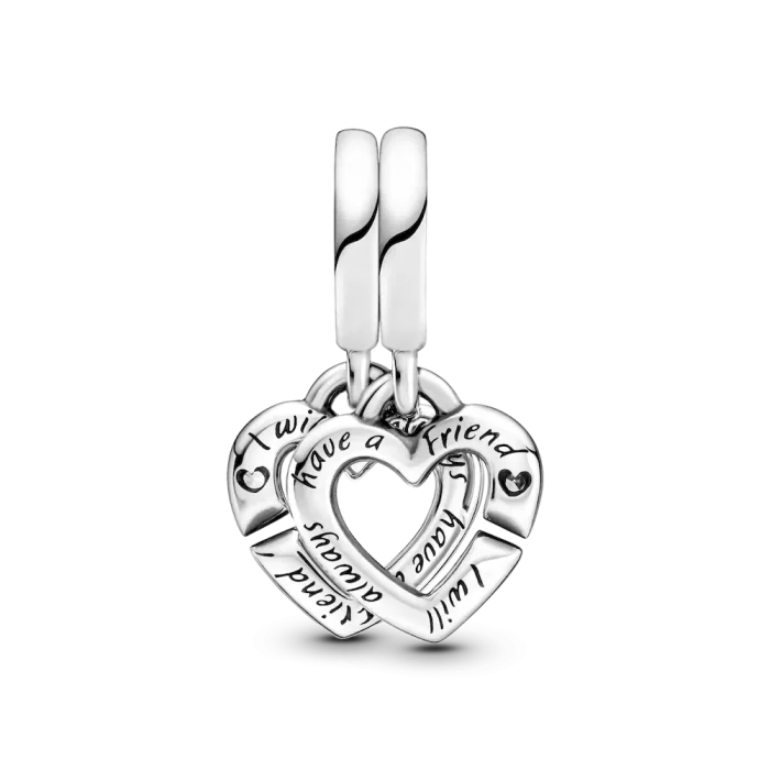 Linked Sister Hearts Split Dangle Charm - Image 5