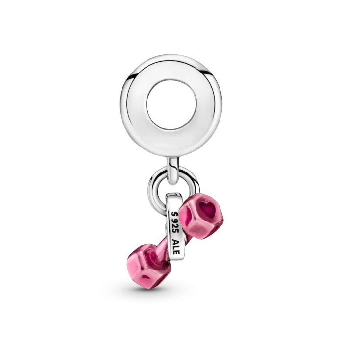 Dumbbell & Heart Dangle Charm - Image 4