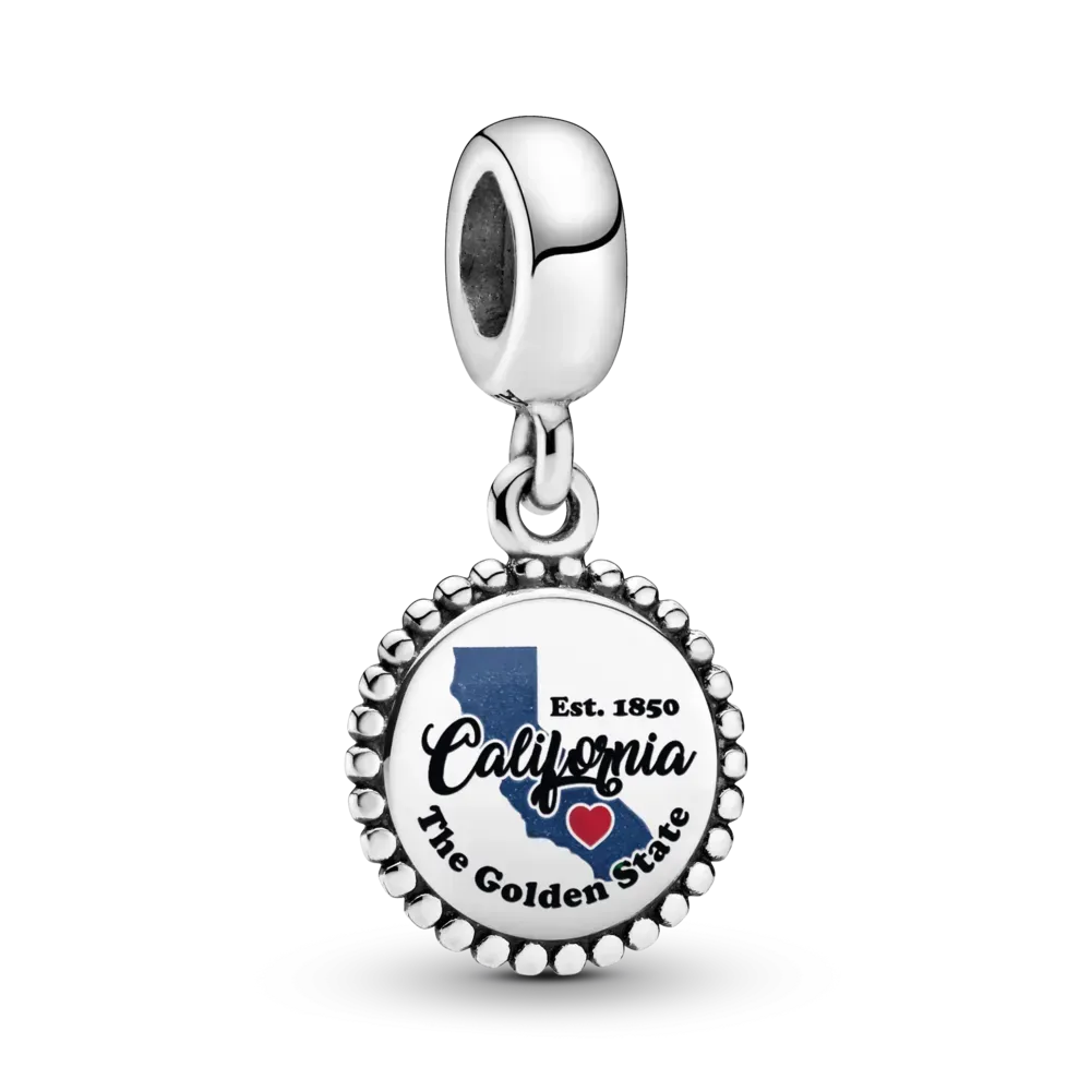 California State Map Dangle Charm