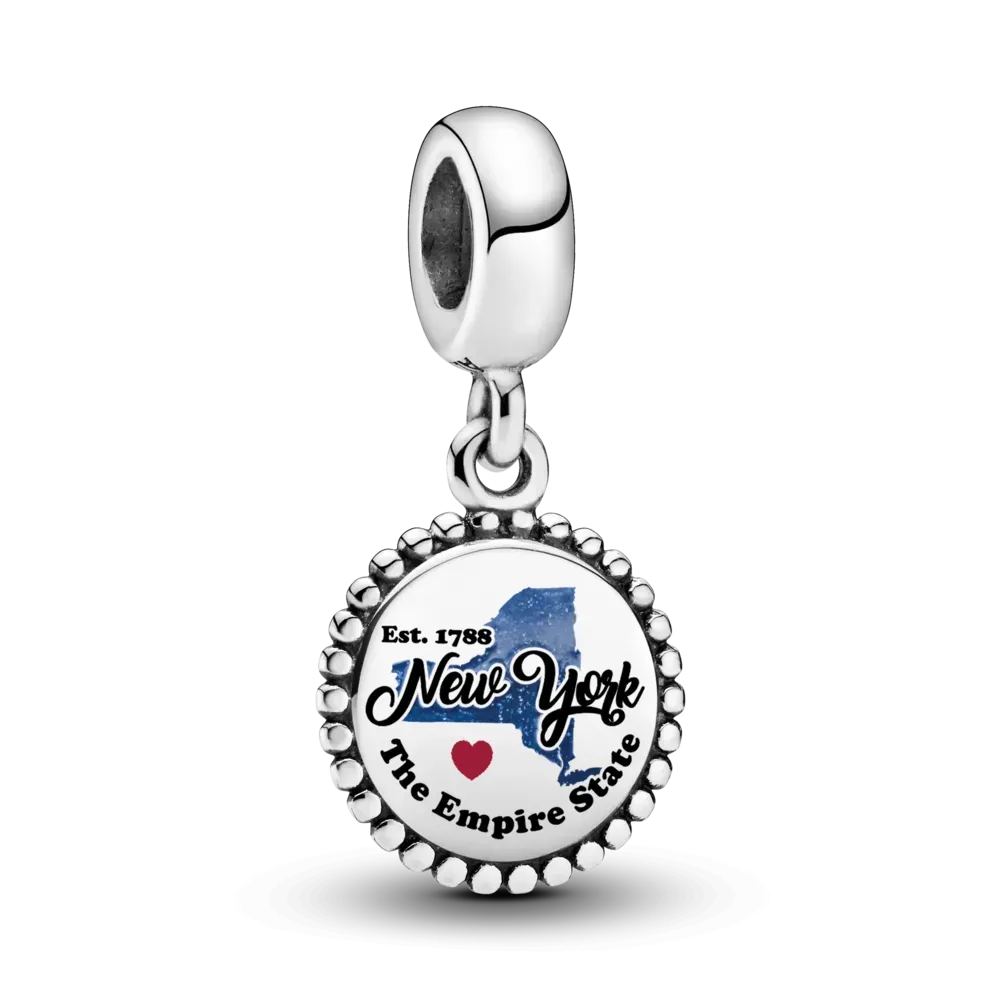 New York State Map Dangle Charm