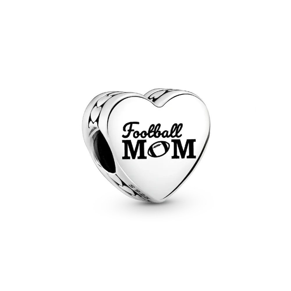 Football Mom Heart Charm