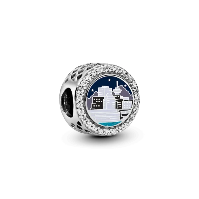 FINAL SALE - Vancouver Night Skyline Charm - Image 3