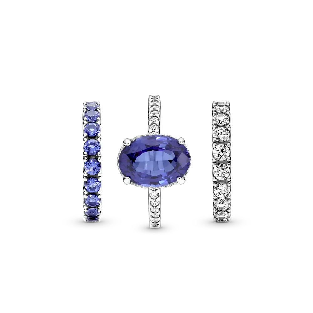 Sparkling Row Eternity Ring Set